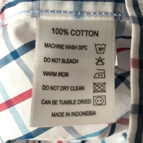 Barbour Large Checks Button Down Collar Shirt Cotton White Blue Long Sleeve XXL - Picture 13 of 13